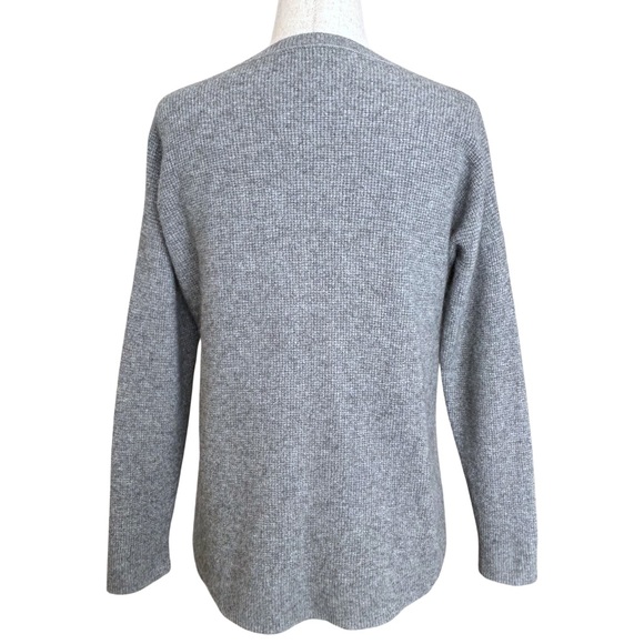 Madewell 1/2 Button Down Alpaca Wool Blend Pullover Sweater - XXS - Gray - Picture 3 of 9